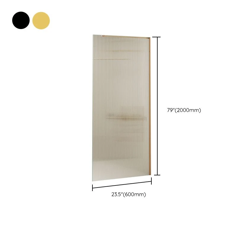 Mampara de ducha de vidrio templado simple semi sin marco con panel fijo Negro Clearhalo
