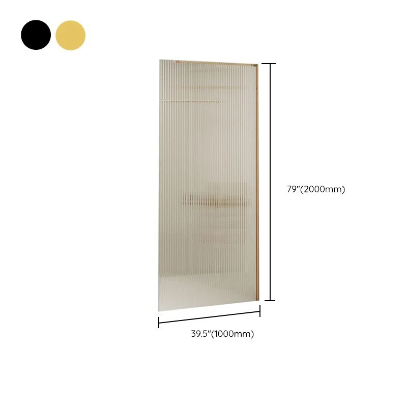 Mampara de ducha de vidrio templado simple semi sin marco con panel fijo Negro Clearhalo