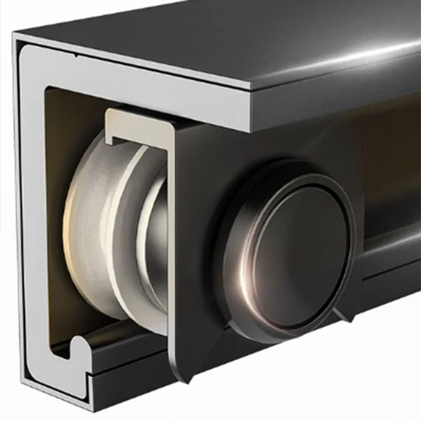 Mampara de ducha de vidrio transparente con puerta de ducha corrediza doble semi sin marco Plata Clearhalo