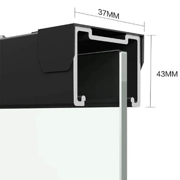 Mampara de ducha de vidrio transparente con puerta de ducha corrediza doble semi sin marco Plata Clearhalo