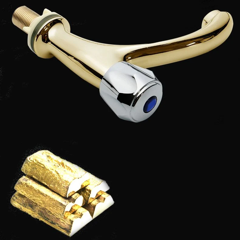 Manija de perilla de grifo contemporánea, grifo de latón macizo de arco bajo con 1 orificio Clearhalo