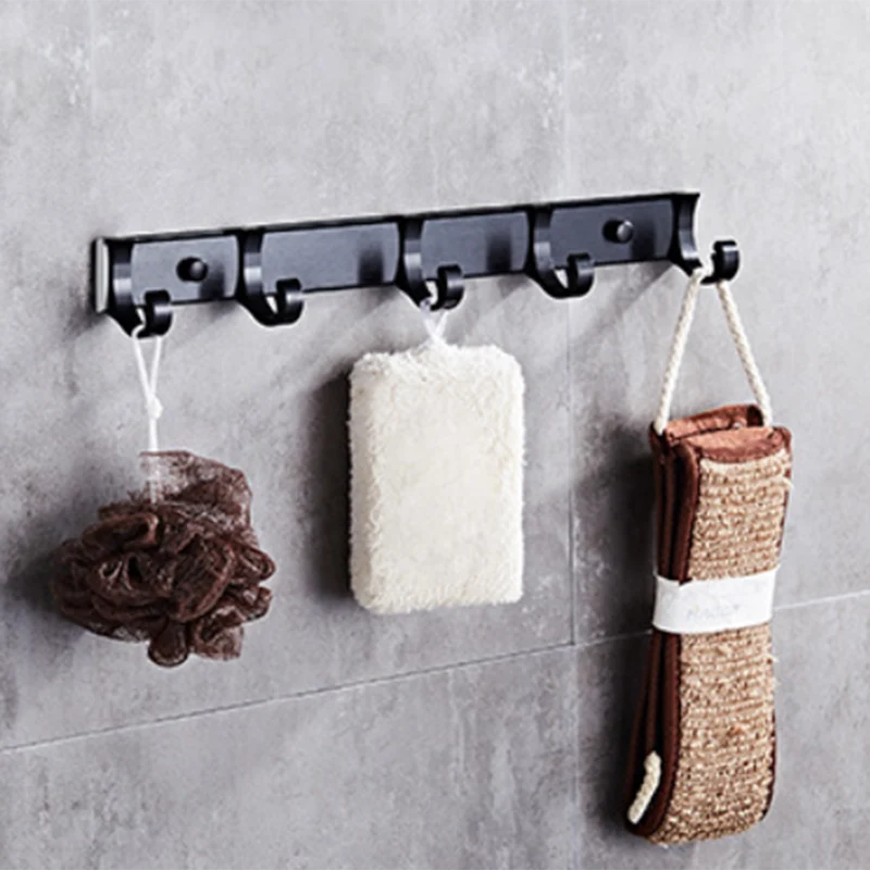 Moderno juego de accesorios de baño de 5/6 piezas con estante para baño/ganchos para bata/barra para toallas Clearhalo