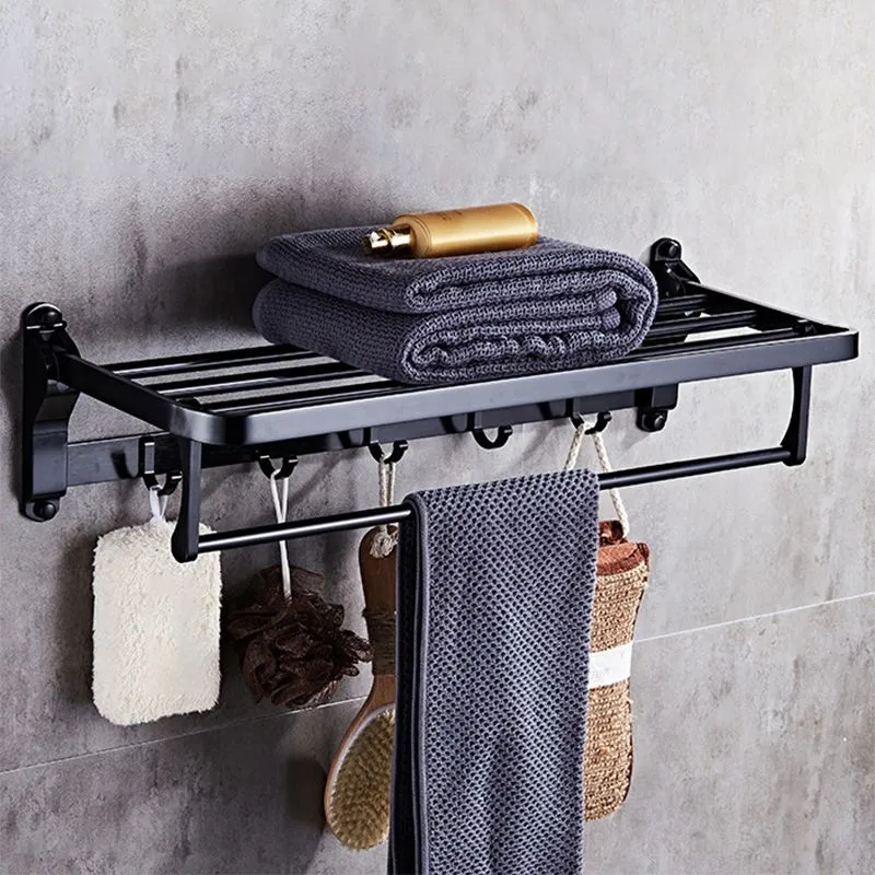 Moderno juego de accesorios de baño de 5/6 piezas con estante para baño/ganchos para bata/barra para toallas Clearhalo