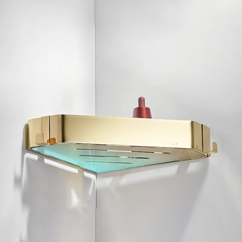 Moderno juego de accesorios para baño de 3 piezas en acero inoxidable, estante para baño Clearhalo