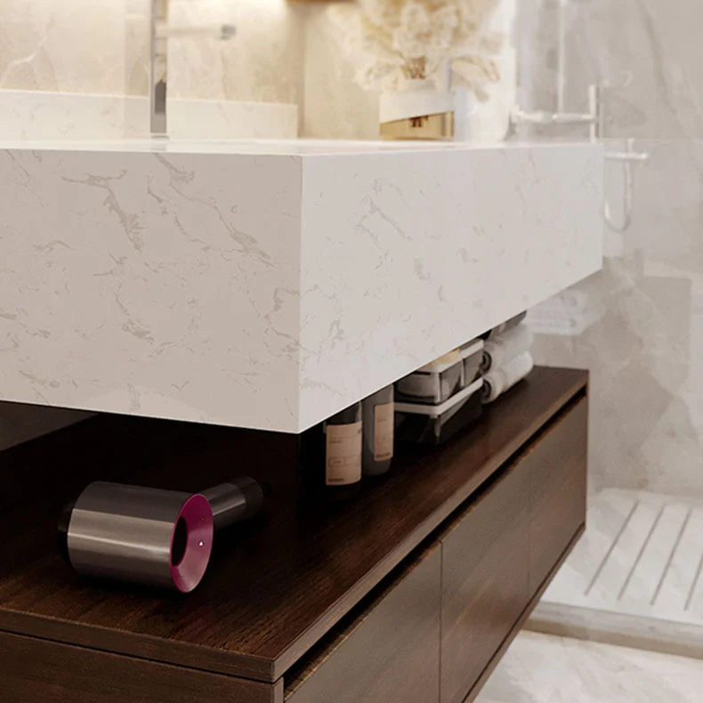 Moderno juego de tocador de baño rectangular para montaje en pared, lavabo incluido Clearhalo