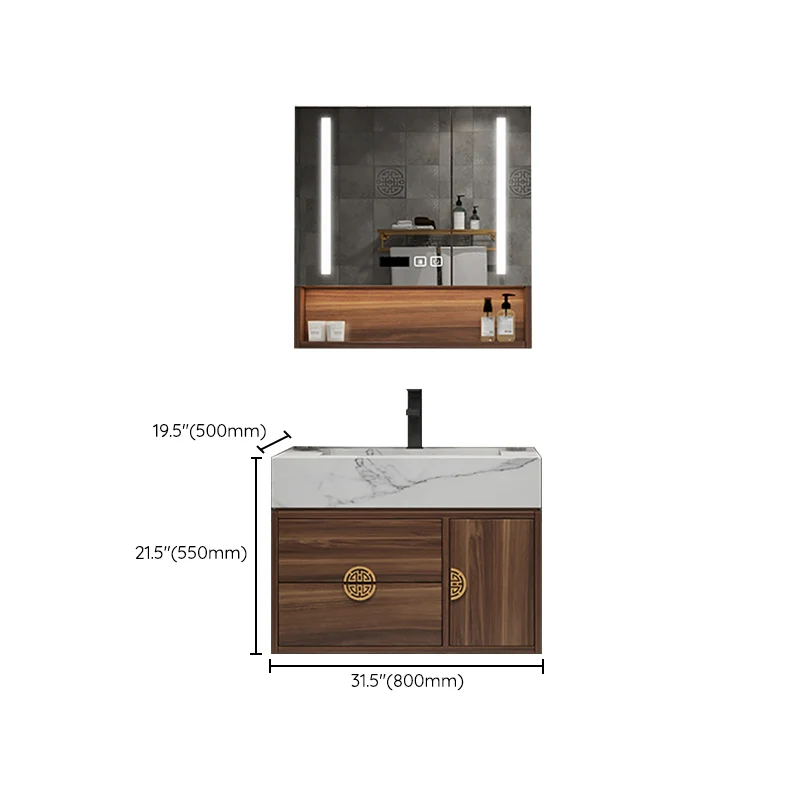 Mueble moderno para fregadero de estilo rural, mármol de Carrara con puerta de cierre suave, juego de tocador para baño Cl...