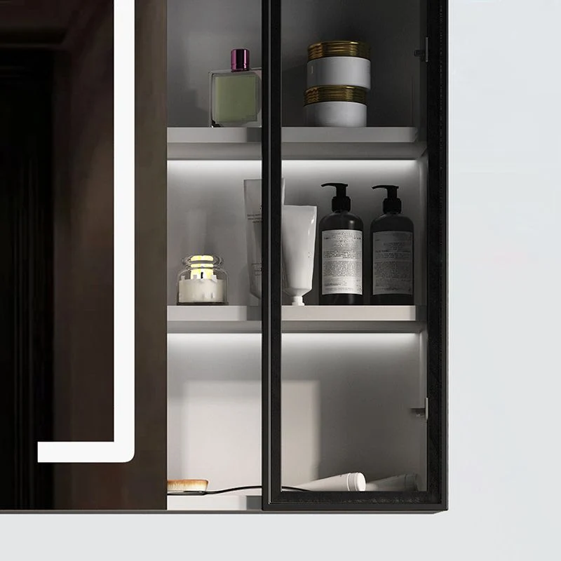 Mueble de piso para lavabo de pared, tocador de baño de lujo, color negro Clearhalo