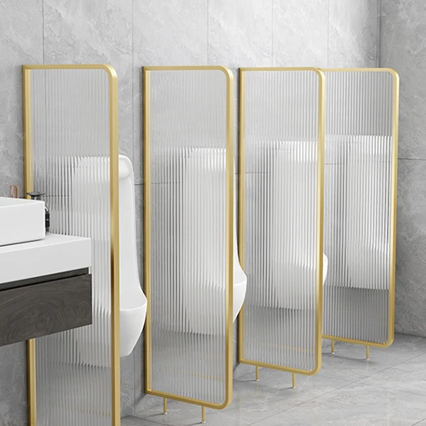 Panel fijo de baño estampado Panel de vidrio fijo templado de metal con herrajes cuadrados Negro Clearhalo