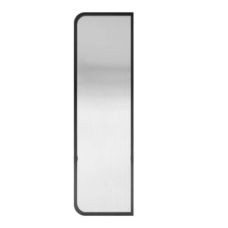 Panel fijo de baño fijo enmarcado con panel de vidrio fijo negro y dorado Negro Clearhalo
