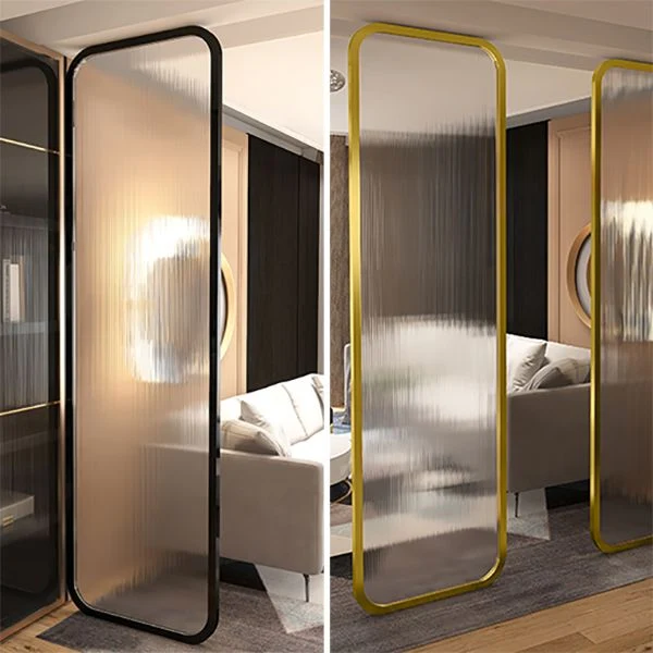 Panel fijo de baño fijo enmarcado con panel de vidrio fijo negro y dorado Negro Clearhalo