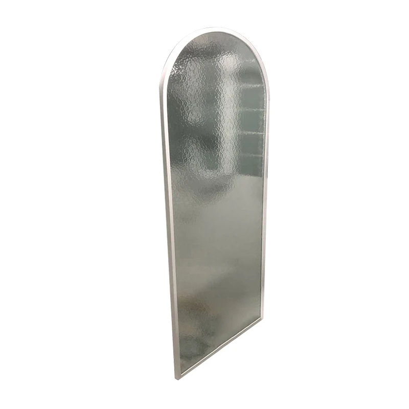 Panel fijo único de marco completo blanco, mampara de baño impermeable arqueada de media partición Clearhalo
