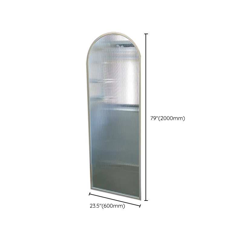 Panel fijo único de marco completo blanco, mampara de baño impermeable arqueada de media partición Clearhalo