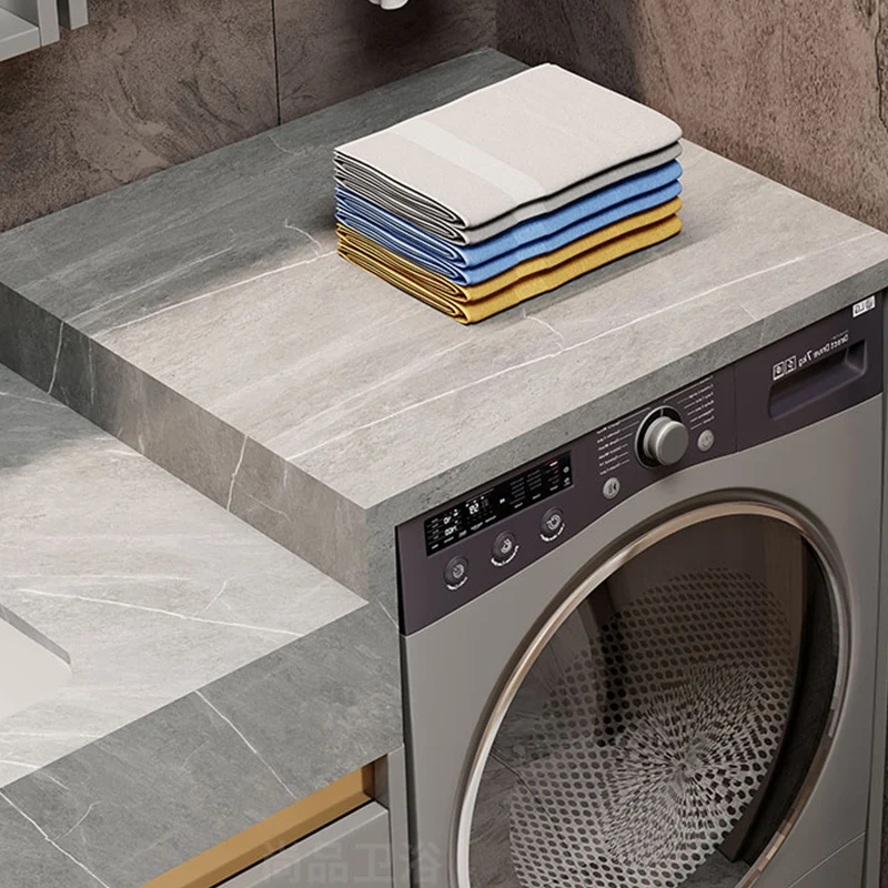 Precioso lavabo de tocador de madera con estantes de almacenamiento Clearhalo