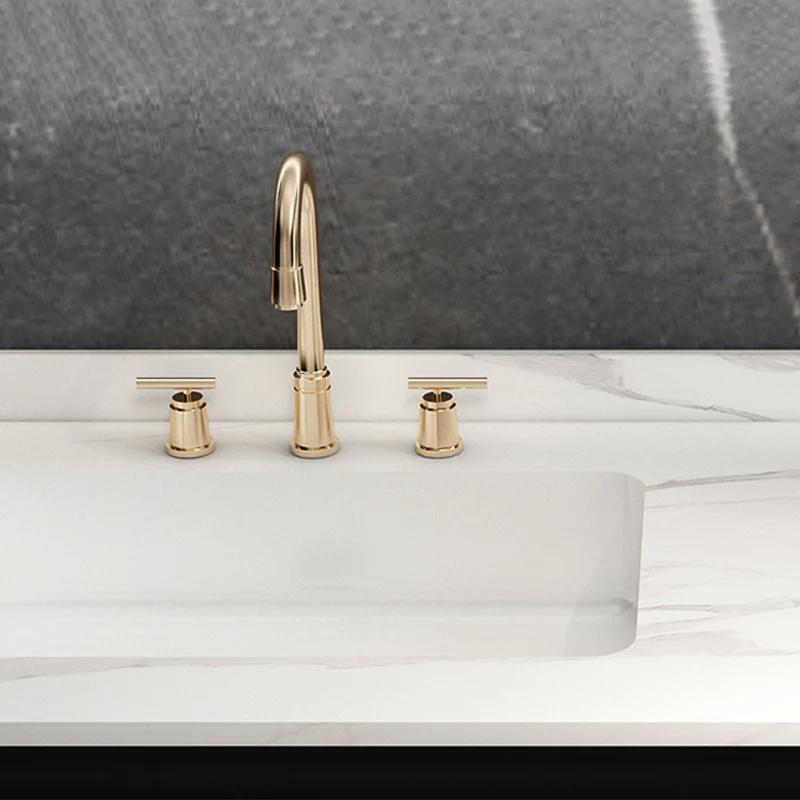 Precioso mueble de baño de pared de madera con lavabo negro y espejo Clearhalo