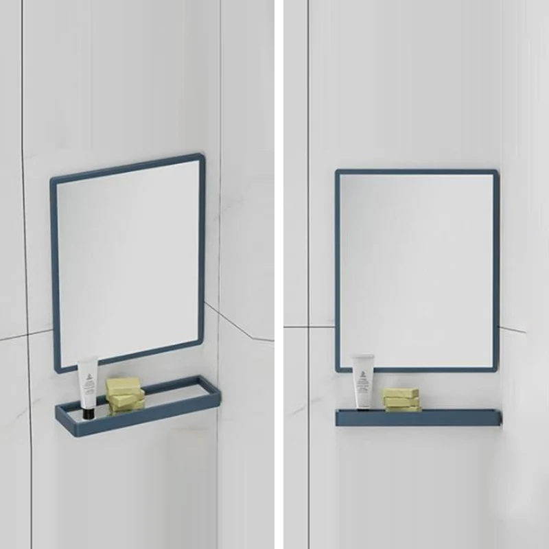 Precioso mueble para lavabo, tocador de baño esquinero independiente en tono azul Clearhalo