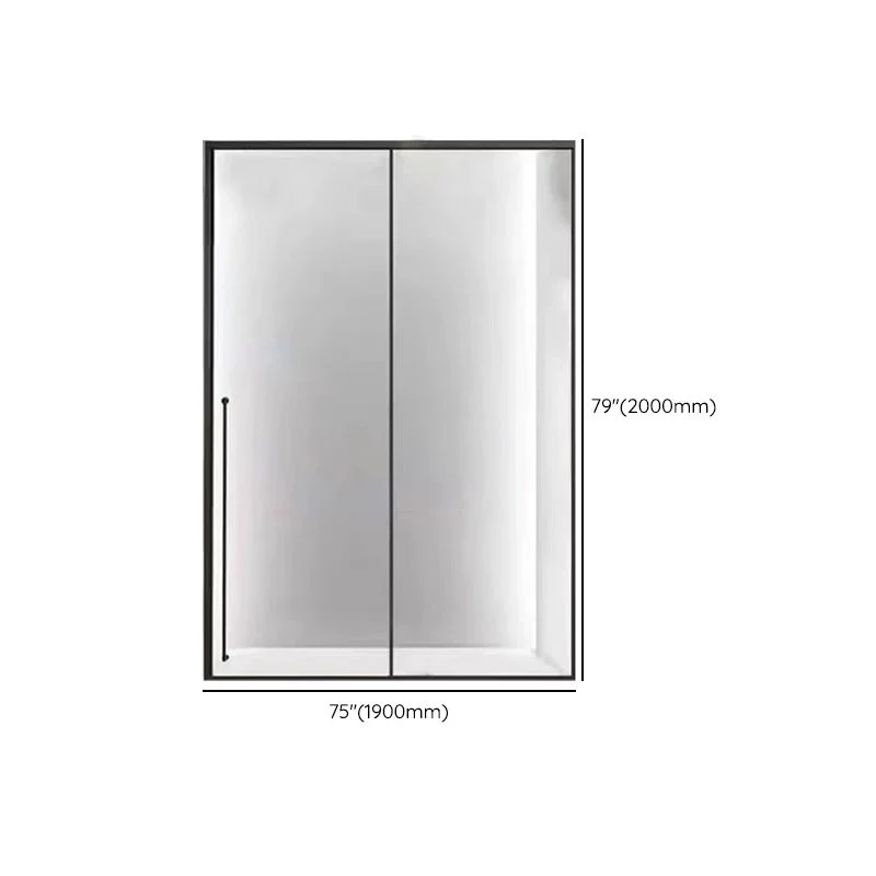 Puerta de baño con ducha deslizante de vidrio templado, puerta de ducha con marco de metal transparente Clearhalo