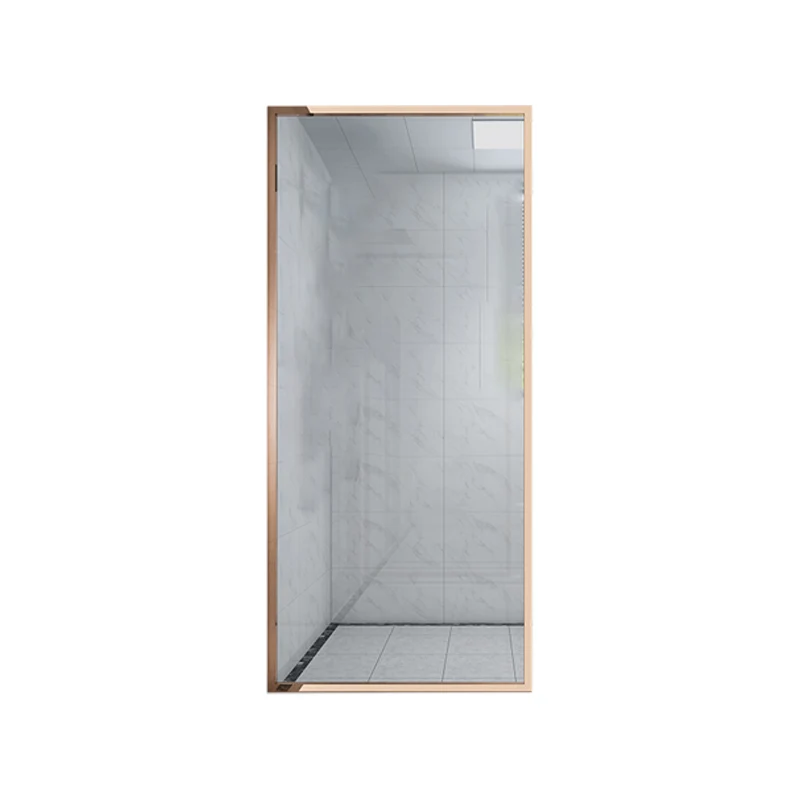 Puerta de baño de ducha blanca, puerta de ducha transparente fija única enmarcada Plata Clearhalo