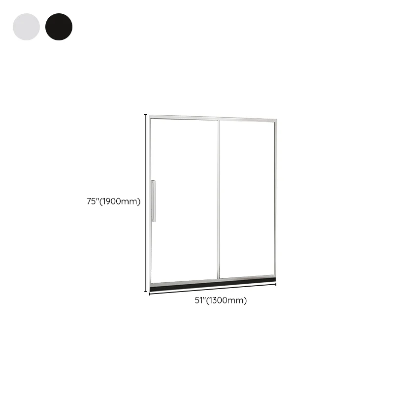 Puerta de baño de ducha corredera de una forma, puerta de ducha de vidrio templado transparente Plata Clearhalo