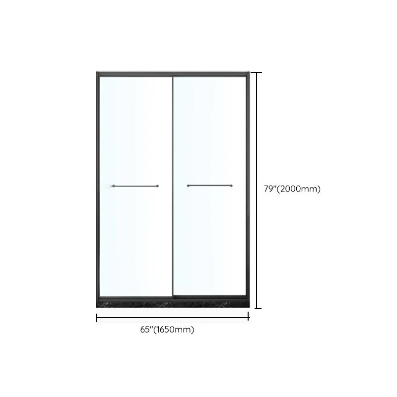 Puerta de baño de ducha corrediza doble enmarcada Puerta de baño de ducha transparente resistente los arañazos Clearhalo