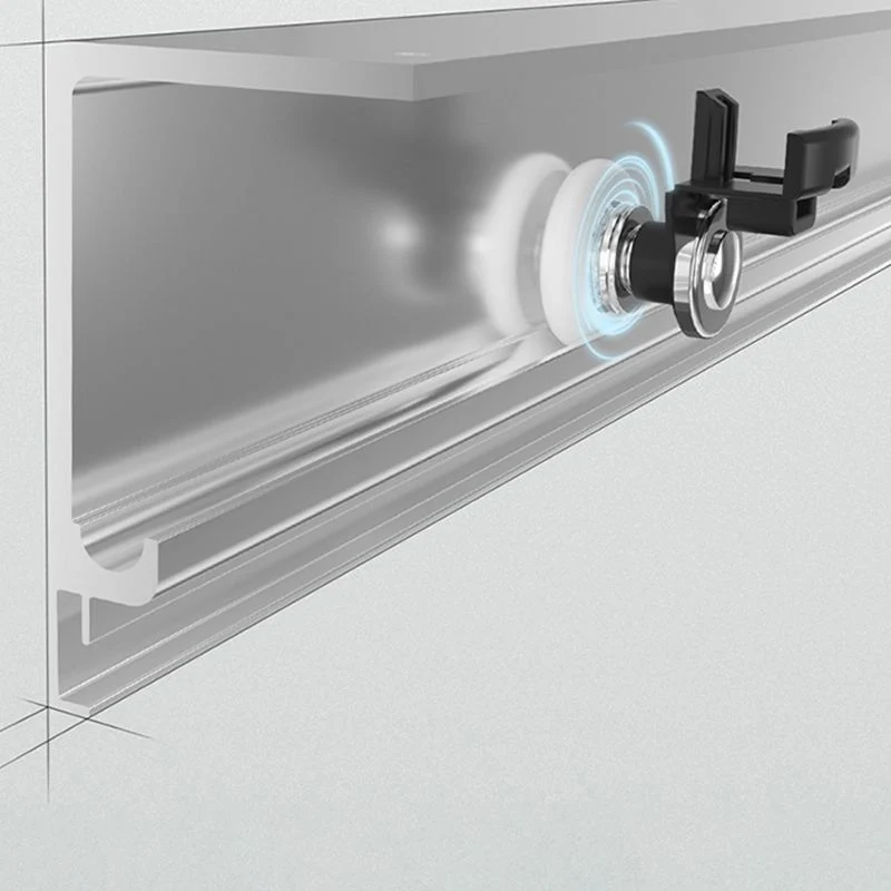 Puerta de baño de ducha corrediza doble negra Puertas de ducha templadas semi-frameless Plata Clearhalo