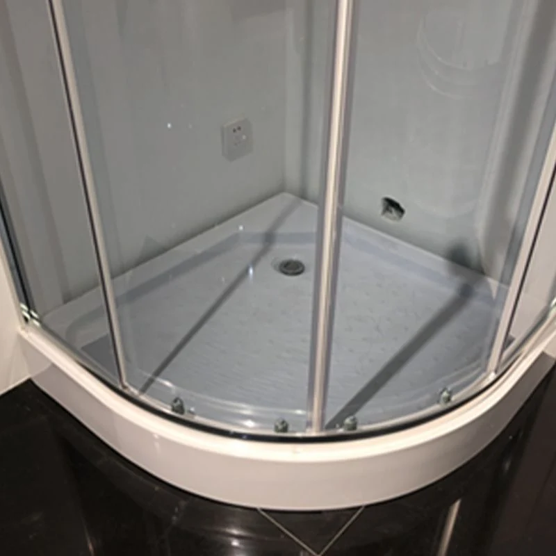 Puerta de baño de ducha corrediza doble Puerta de ducha semi sin marco en plata Clearhalo
