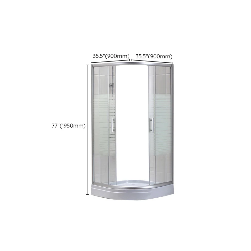 Puerta de baño de ducha Semi-Frameless Puertas de ducha corredizas dobles estampadas Clearhalo