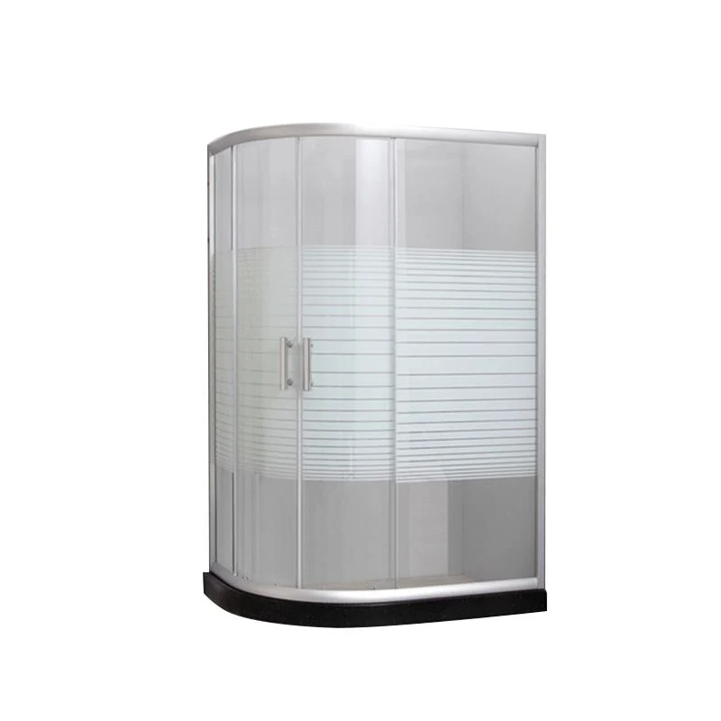 Puerta de baño de ducha Semi-Frameless Puertas de ducha corredizas dobles estampadas Clearhalo