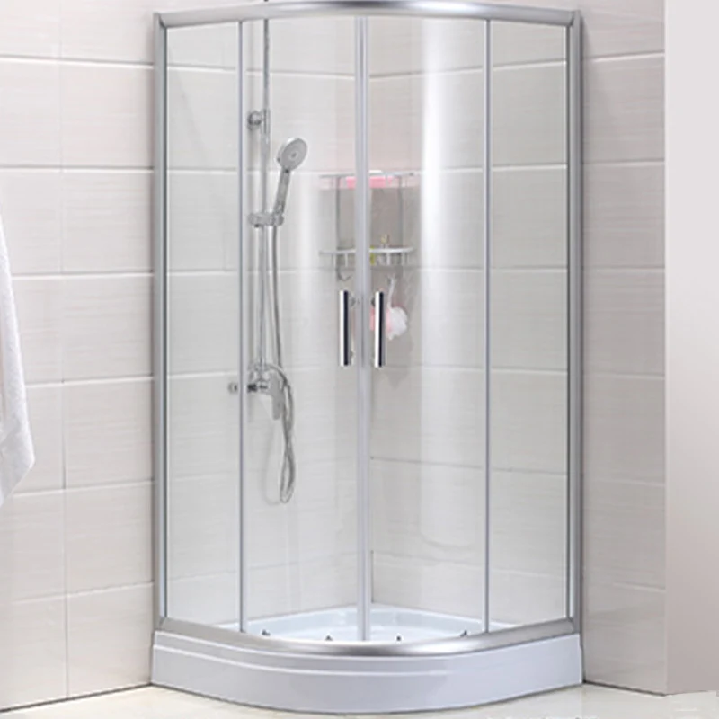 Puerta de baño de ducha Semi-Frameless Puertas de ducha corredizas dobles estampadas Clearhalo