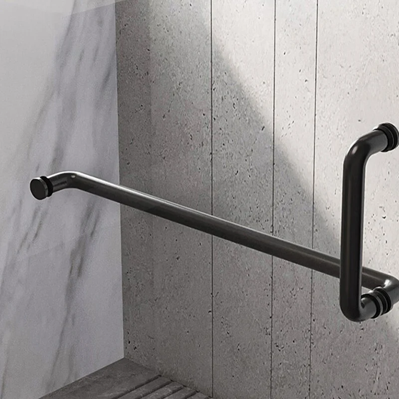 Puerta de baño de ducha Semi-Frameless Puertas de ducha corredizas individuales templadas Plata Clearhalo
