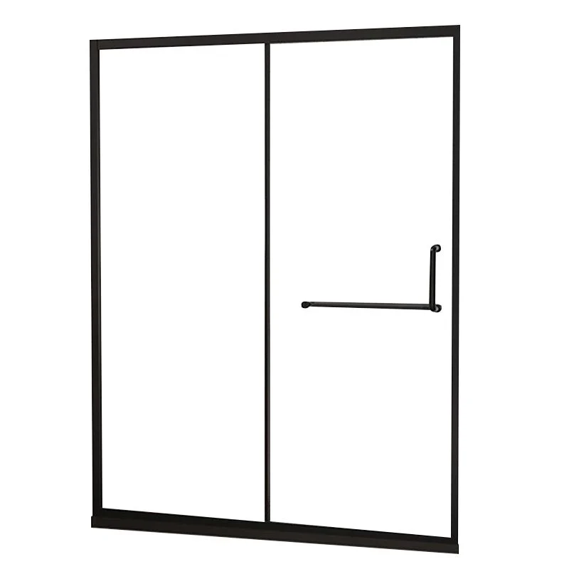 Puerta de baño de ducha Semi-Frameless Puertas de ducha corredizas individuales templadas Plata Clearhalo