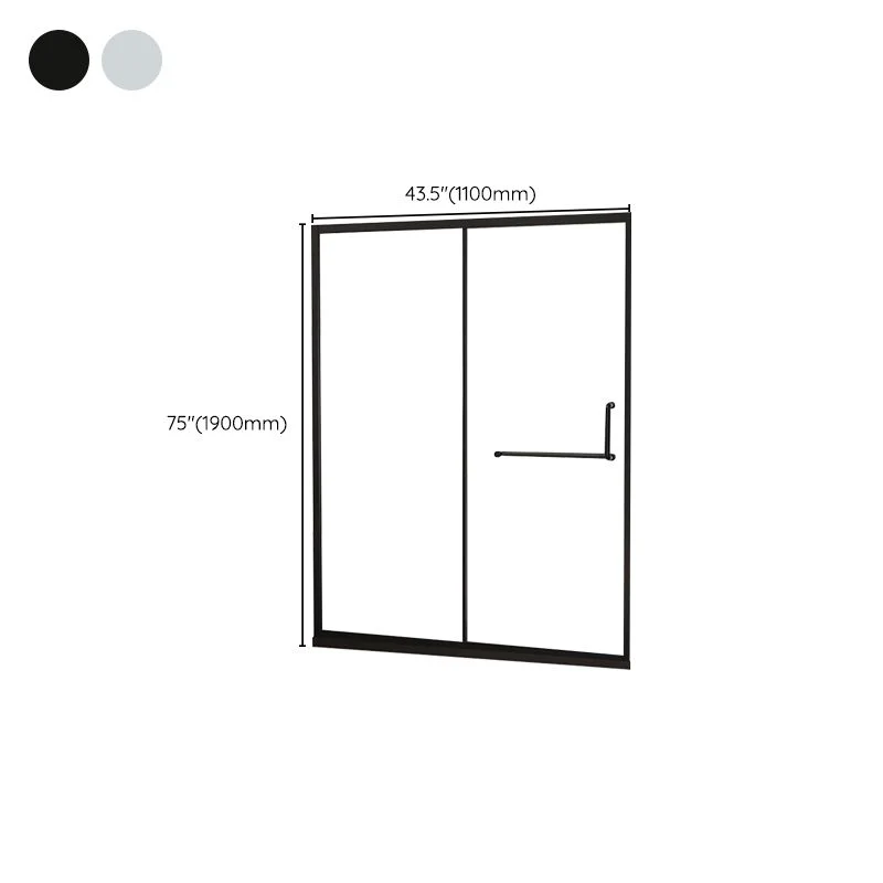Puerta de baño de ducha Semi-Frameless Puertas de ducha corredizas individuales templadas Plata Clearhalo