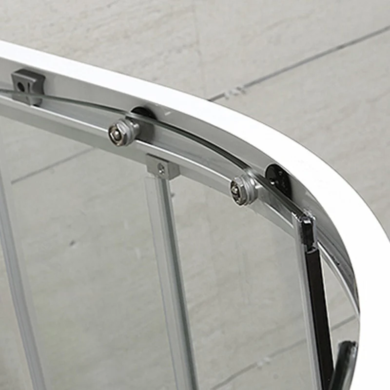 Puerta de baño de ducha semisin marco Puerta de ducha transparente doble corredera Clearhalo