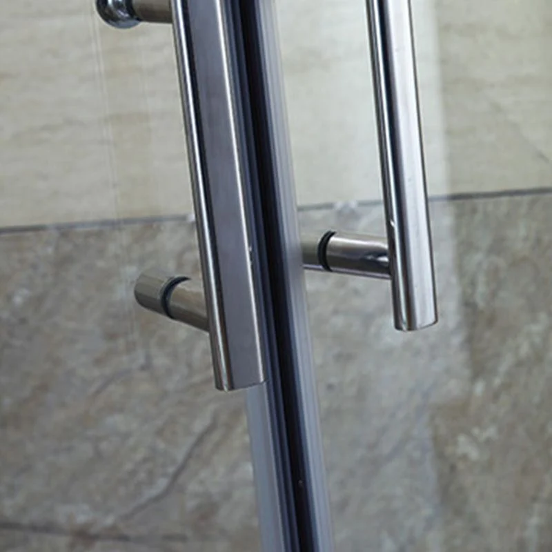Puerta de baño de ducha semisin marco Puerta de ducha transparente doble corredera Clearhalo