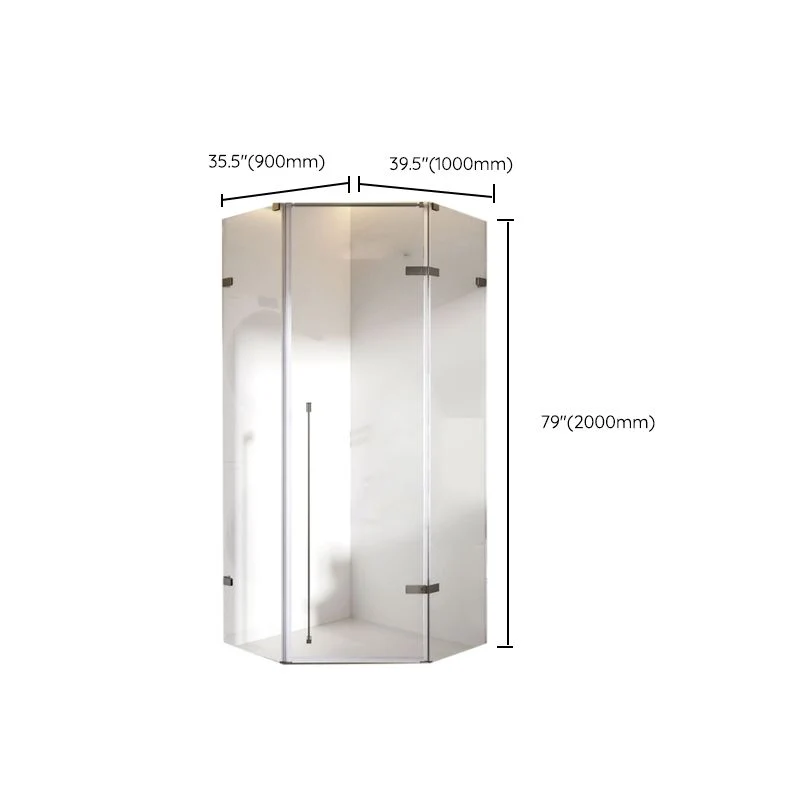 Puerta de baño de ducha sin marco Puertas de ducha templadas transparentes con bisagras Clearhalo