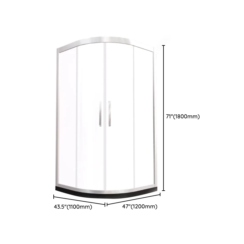 Puerta de baño de ducha templada enmarcada Puertas de ducha corredizas dobles Clearhalo