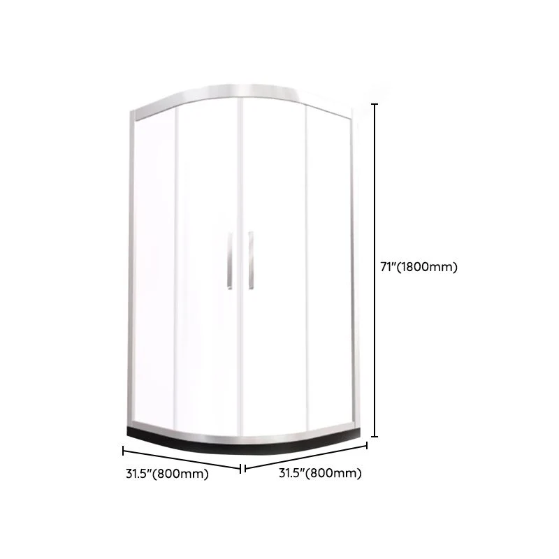 Puerta de baño de ducha templada enmarcada Puertas de ducha corredizas dobles Clearhalo