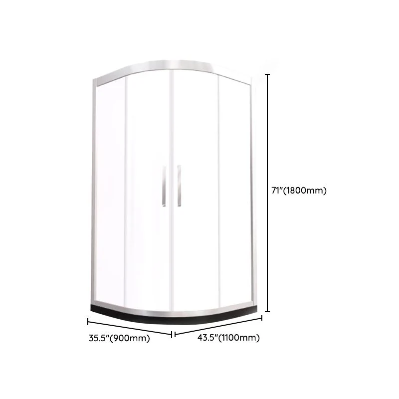 Puerta de baño de ducha templada enmarcada Puertas de ducha corredizas dobles Clearhalo