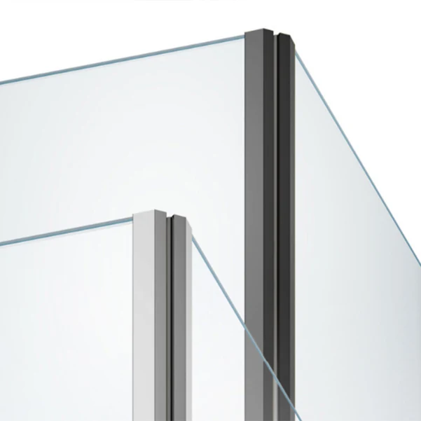 Puerta de baño de ducha templada Puertas de ducha plegables sin marco resistentes los arañazos Plata Clearhalo
