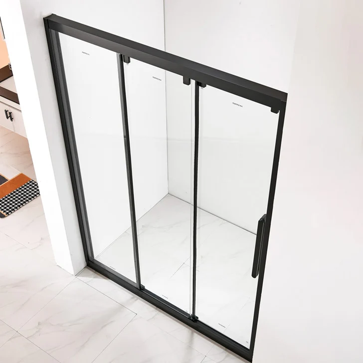 Puerta de baño de ducha templada transparente Puerta de baño de ducha con bisagras Clearhalo