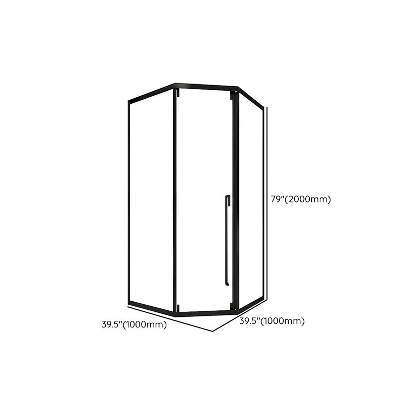 Puerta de baño de ducha transparente Puertas de ducha negras satinadas resistentes arañazos Clearhalo