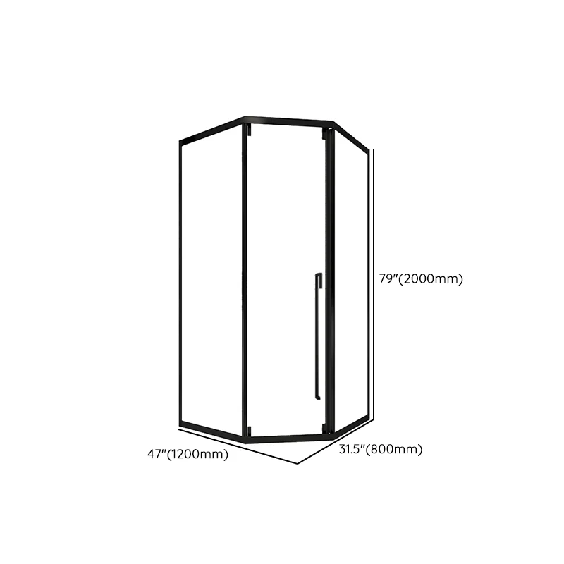 Puerta de baño de ducha transparente Puertas de ducha negras satinadas resistentes arañazos Clearhalo