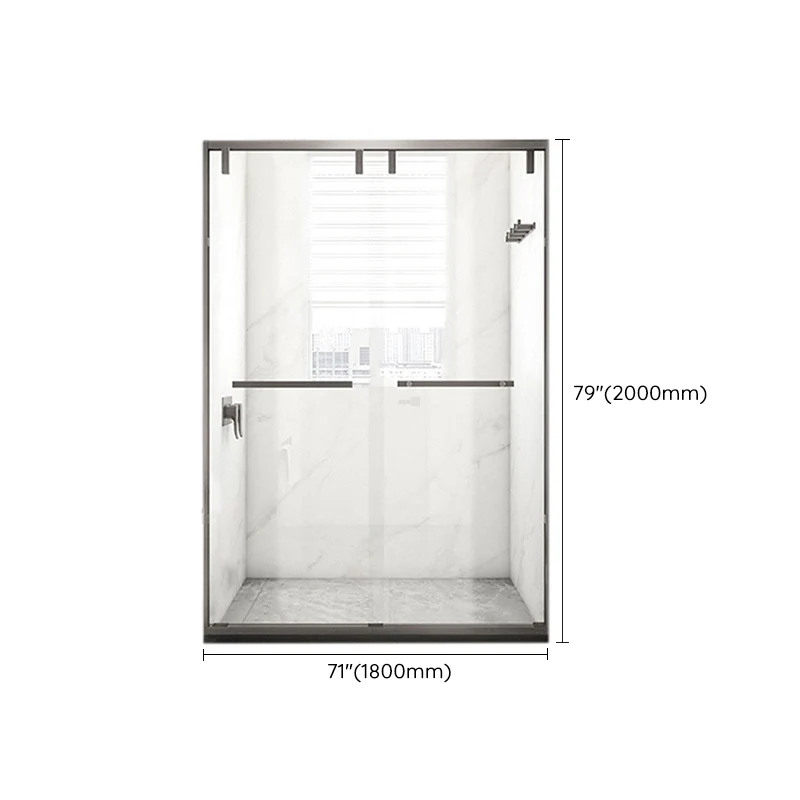 Puerta de baño de ducha transparente resistente arañazos Puerta de baño de ducha gris Clearhalo