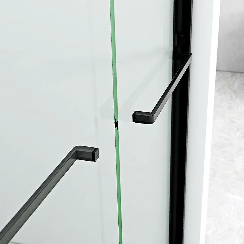 Puerta de baño de ducha transparente semi sin marco, puerta de baño de ducha corrediza doble Clearhalo