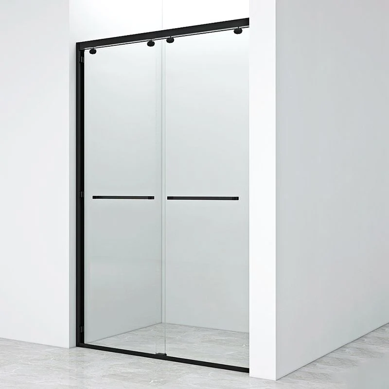Puerta de baño de ducha transparente semi sin marco, puerta de baño de ducha corrediza doble Clearhalo