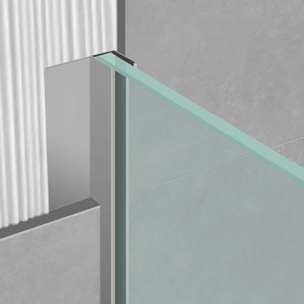 Puerta de baño de ducha de vidrio laminado Puerta de ducha transparente con bisagras sin marco Clearhalo