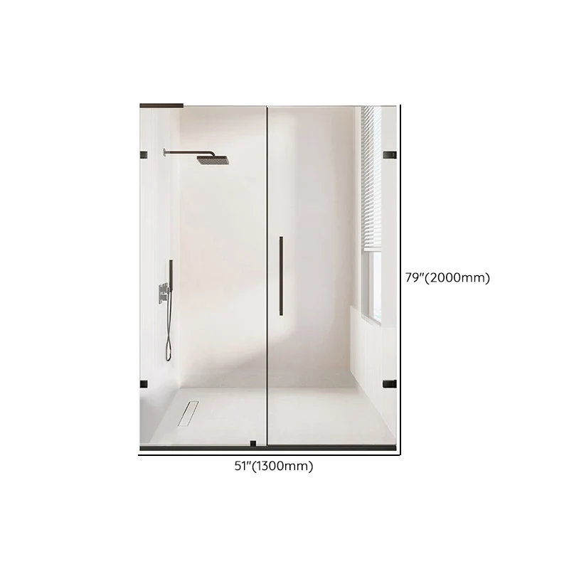 Puerta de baño de ducha de vidrio laminado Puerta de ducha transparente con bisagras sin marco Clearhalo