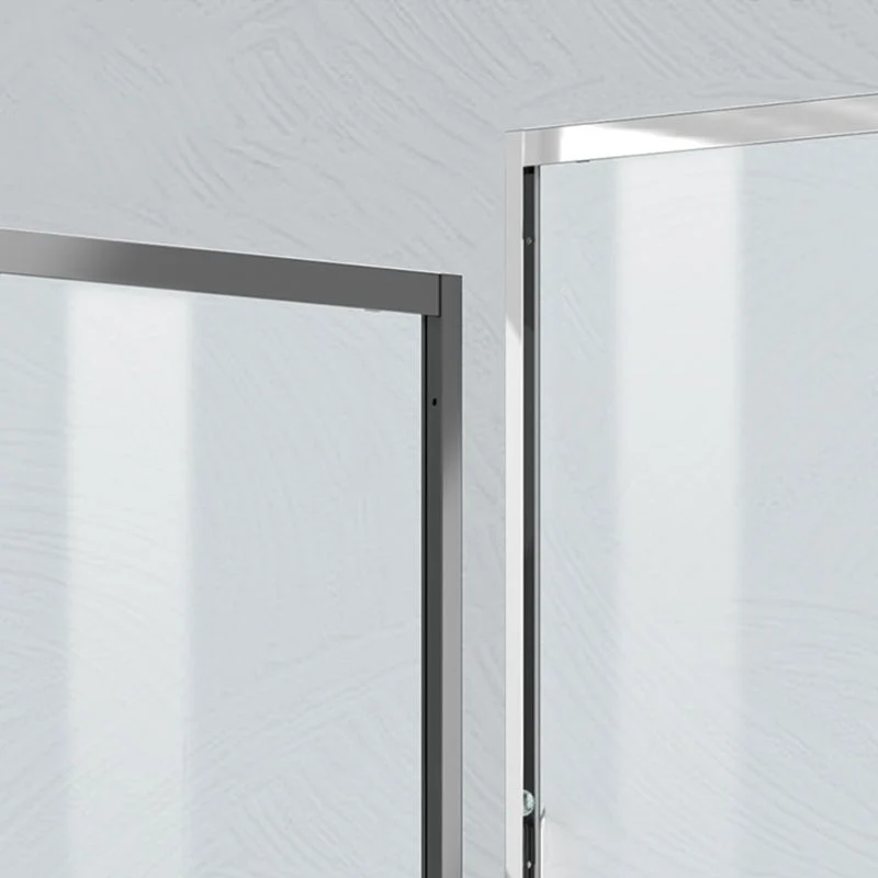 Puerta de ducha corrediza única enmarcada, puerta de baño de ducha templada transparente Plata Clearhalo