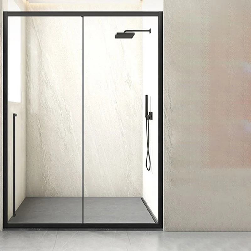 Puerta de ducha corrediza única enmarcada, puerta de baño de ducha templada transparente Plata Clearhalo