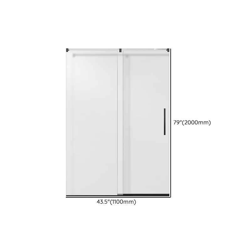 Puerta de ducha corrediza simple Semi-Frameless Puerta de baño de ducha de vidrio laminado transparente Clearhalo