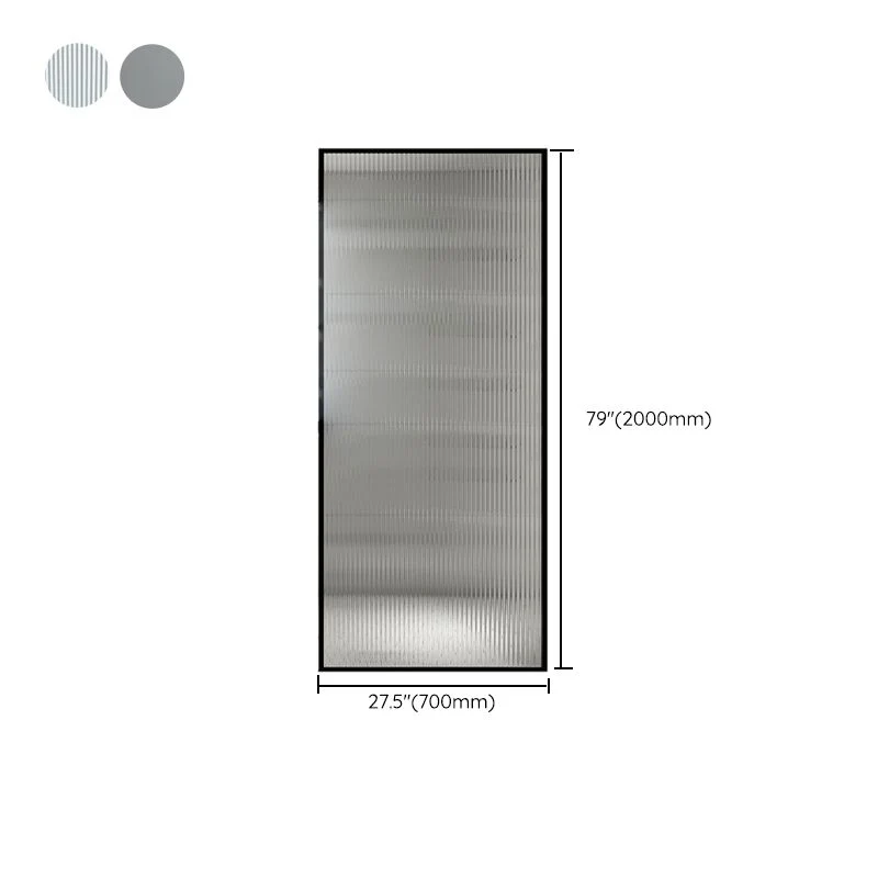 Puerta de ducha de metal y vidrio Puerta de baño de ducha negra en línea simple Clearhalo